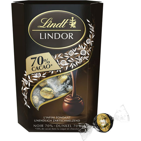 Lindt Lindor Dark Chocolate 70% Truffles Box 200g