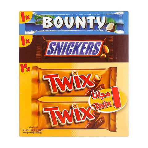 Twix, Snickers and Bounty Pack 202g