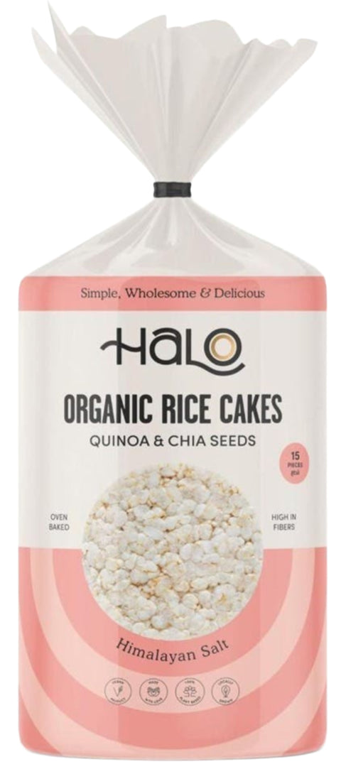 Halo Organic Rice Cake Himalayan salt 15Pc