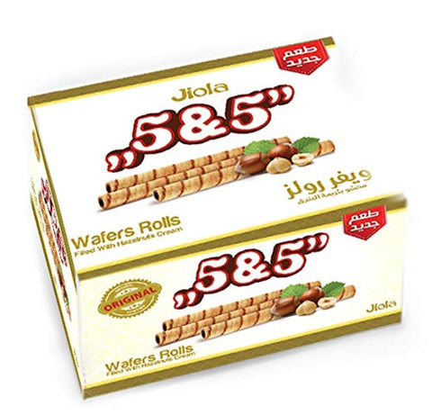 5&5 Jiola Wafer Rolls filled with Hazelnut cream with Cocoa