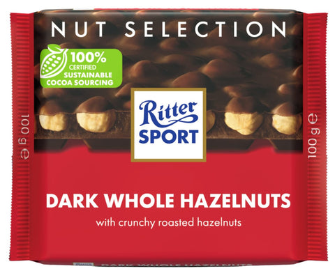 Ritter Sport Dark Chocolate Whole Hazelnuts 100g