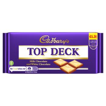 Cadbury's Limited Edition Top Deck Milk Chocolate and White Chocolate 95g