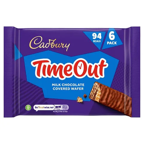 Cadbury Timeout Milk Chocolate Covered Wafer (6x18g) 108g