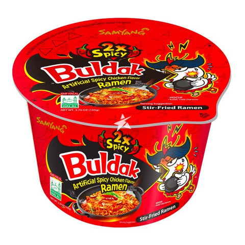 Samyang Buldak Hot Chicken Ramen 2xSpicy Noodles Big Bowl 105g