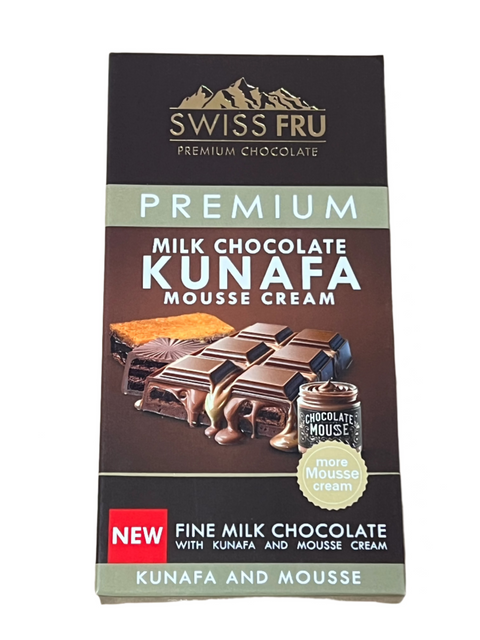 Swiss FRU Premium milk chocolate Kunafa Mousse cream 150g