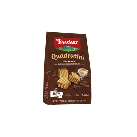 Loacker Quadratini Chocolate Wafer Cubes Espresso 110g