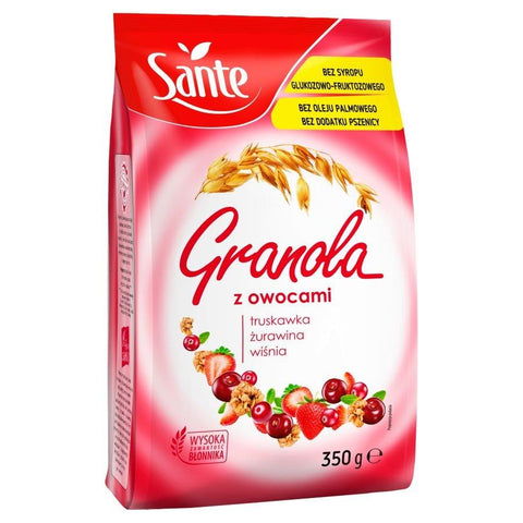 Sante Granola Fruit Strawberry, Cranberry & Cherry 350g