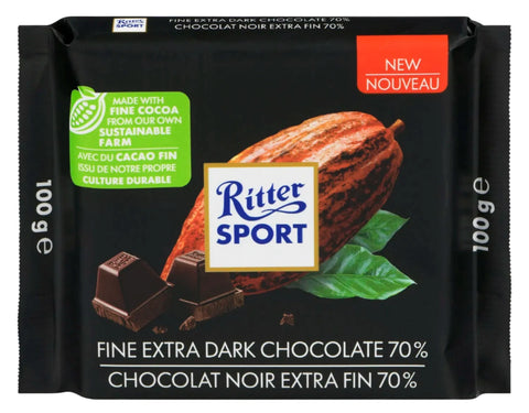 Ritter Sport Fine Extra Dark Chocolate 70% 100g