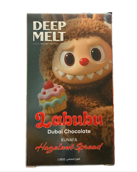 Labu chocolate bar packaging with cartoon character on a white surface