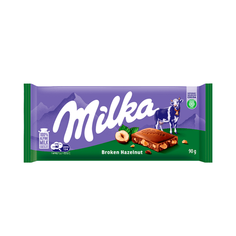 Milka Broken Hazelnuts Chocolate 90g