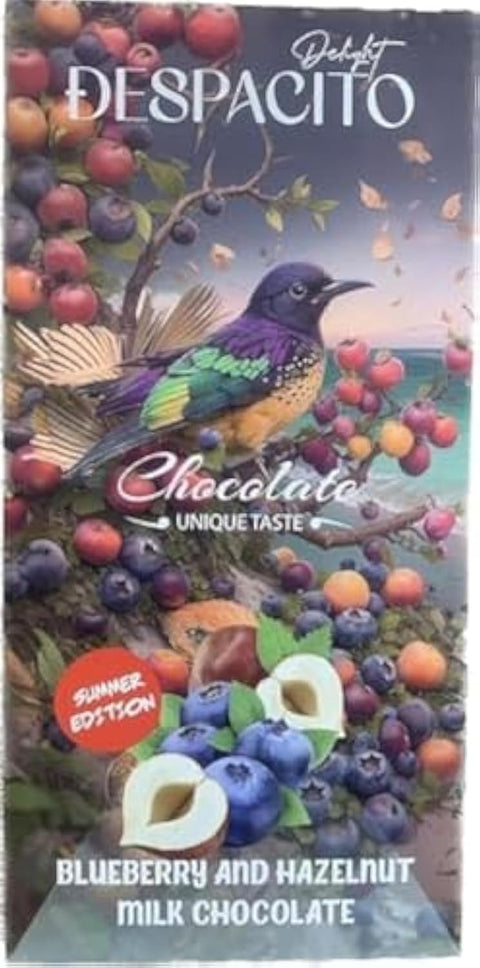 Despacito Blueberry and Hazelnut Milk Chocolate 80g