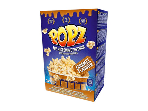 POPZ Caramel Microwave Popcorn 3x90g
