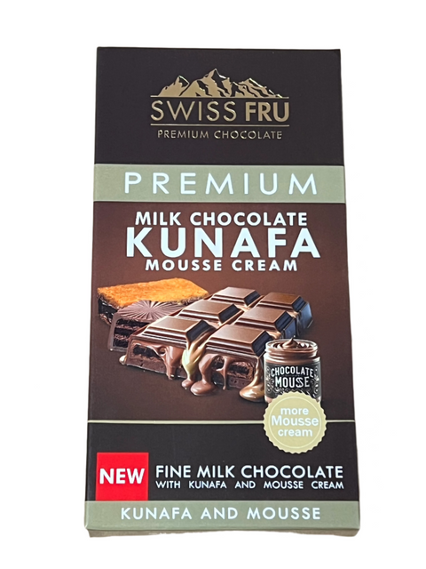 Swiss FRU Premium milk chocolate Kunafa Mousse  cream 150g