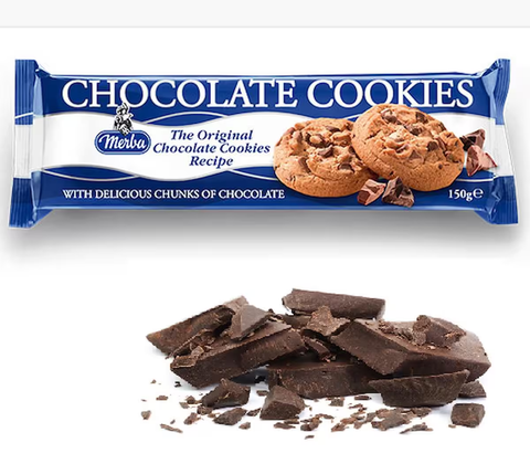 Merba Chocolate Cookies with 25% Delicious Chocolate Chunks 175g