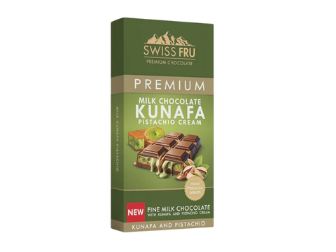 Swiss FRU Premium Milk Chocolate Kunafa pistachio cream 150g