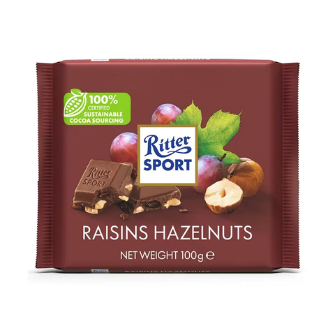 Ritter Sport Dark Raisins Hazelnuts 100g